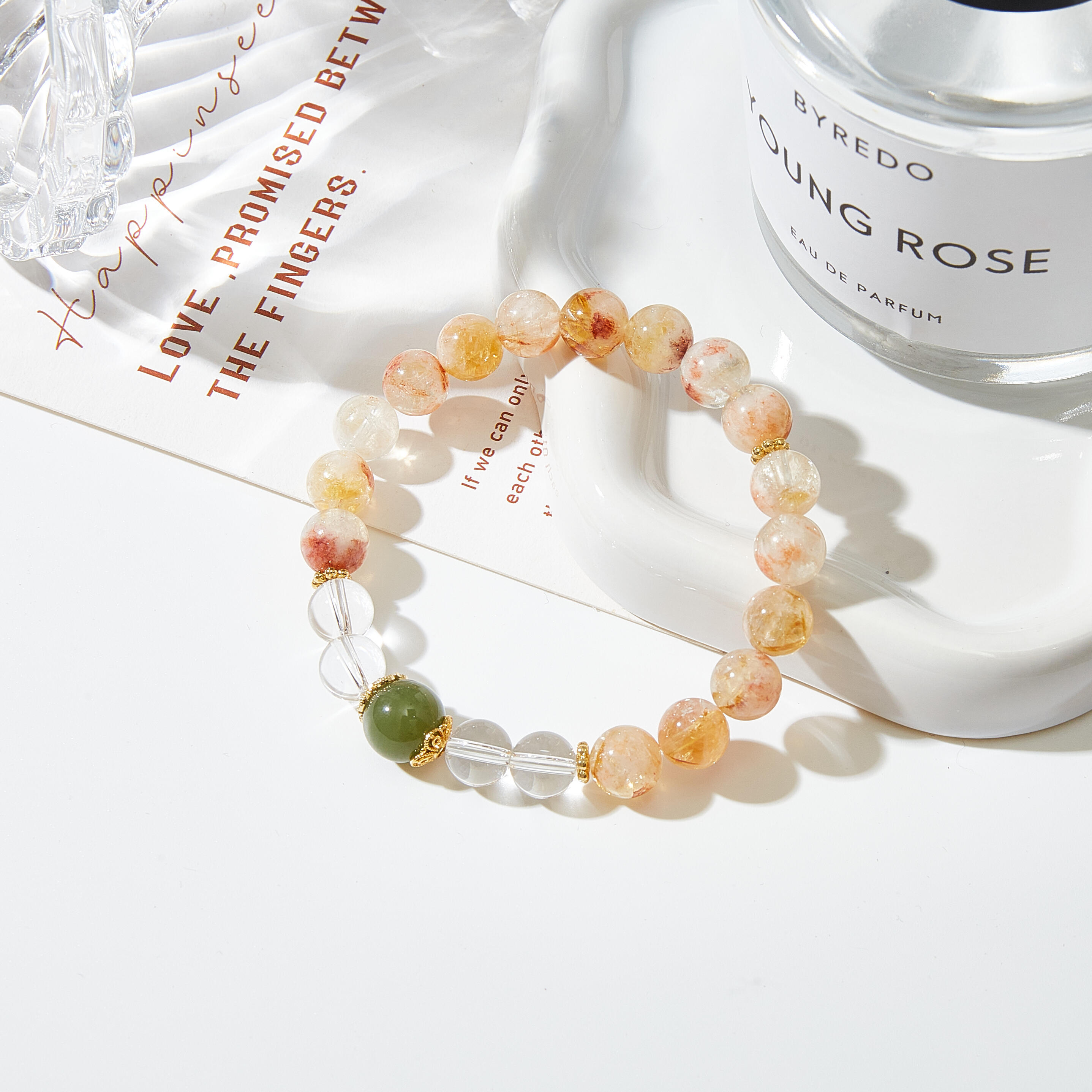 New Chinese-Style Green Phantom Beaded Bracelet